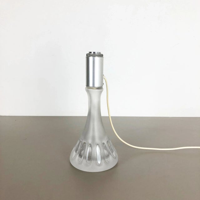 German Metal and Glass Tulip Desk Light from Peill & Putzler, 1970s For Sale - Image 4 of 13