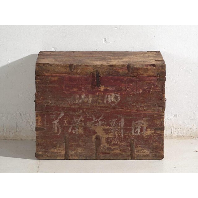 Antique Chinese Painted Trunk For Sale - Image 6 of 12