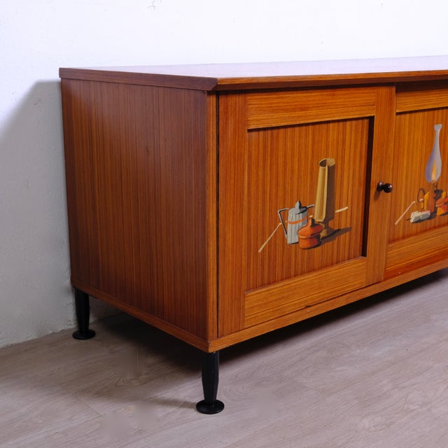 Mid-Century Sideboard in Hand-Painted Wood, 1950s For Sale - Image 14 of 18