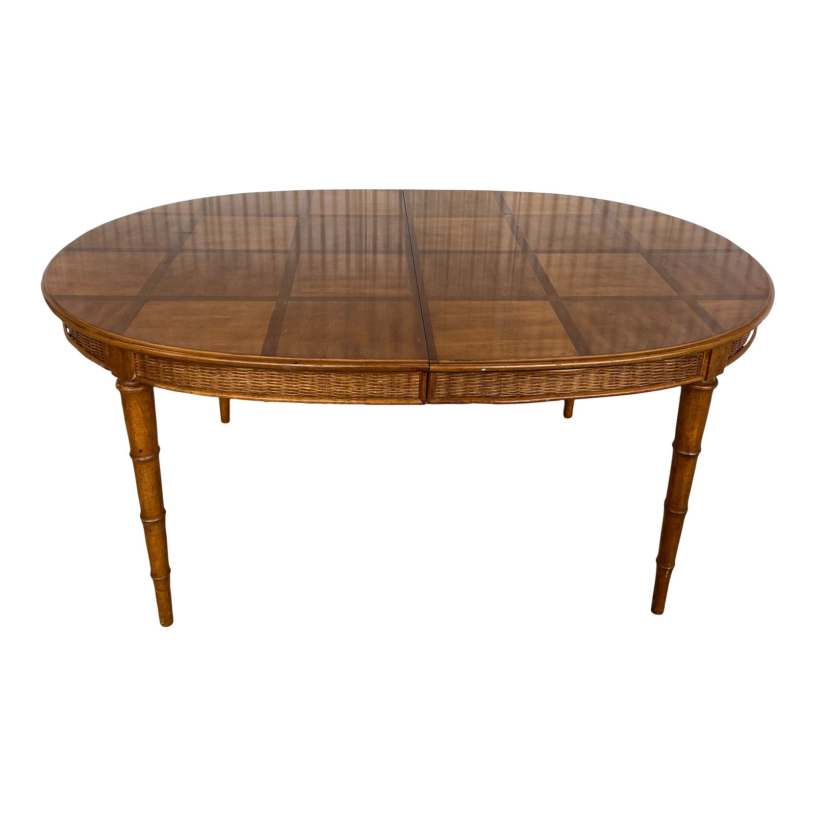 Mid 20th Century Vintage Wooden Oval Dining Table, With 2 Extensions ...