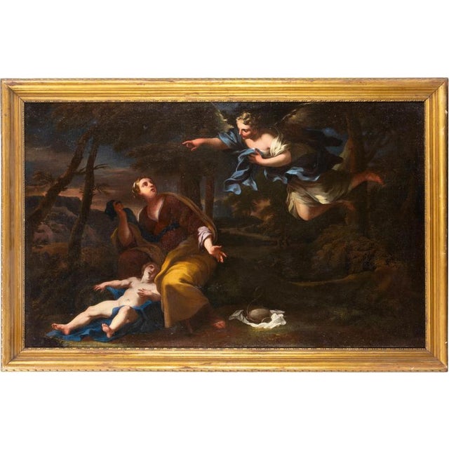 Unknown, Agar and the Angel, 1600s, Oil on Canvas, Framed For Sale - Image 6 of 6