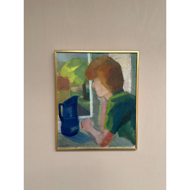 Original swedish oil on canvas – “woman” by anna‑stina nilstoft (1928–2017) – signed “as nilstoft” – vintage & framed – 68...