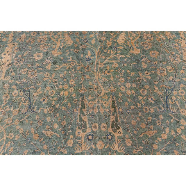 Fine Antique Indian Handmade Wool Rug For Sale - Image 4 of 9