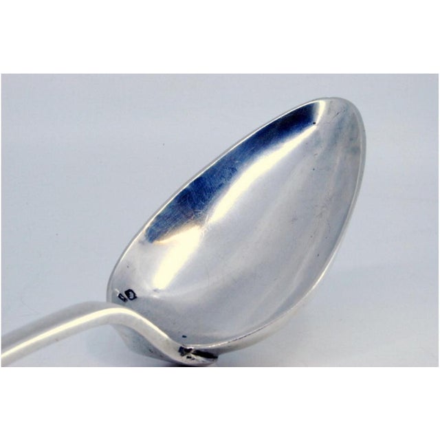 Silver Rice and Serving Spoon with Reliefs and Medallion Handle For Sale - Image 6 of 8