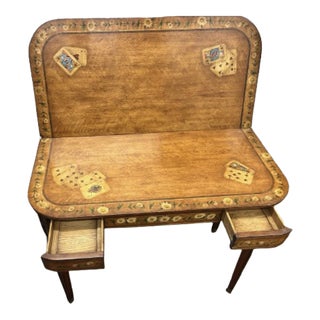 18th Century Painted Louis XV Style Satinwood Card Table For Sale