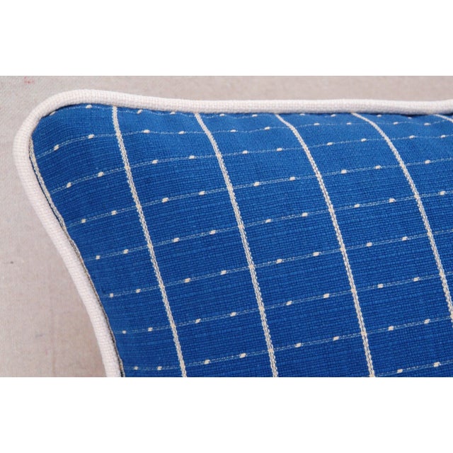 Nautical Blue & White Nautical Stripe Feather/Down Pillow 24" Square For Sale - Image 3 of 6