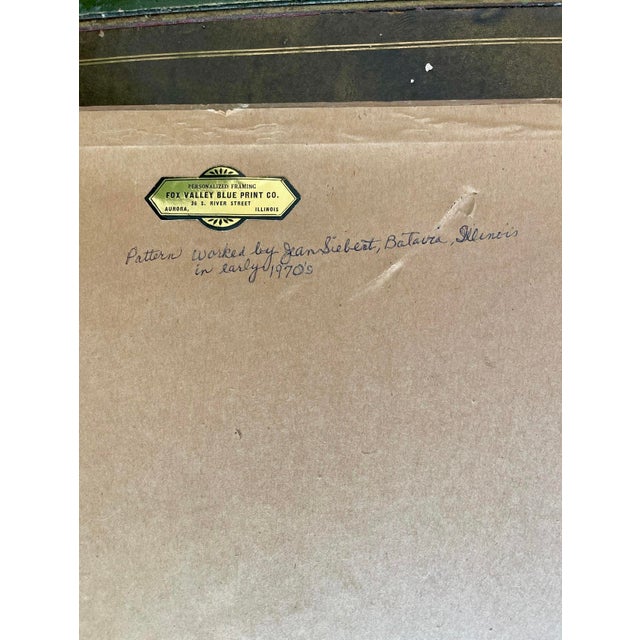 Art Deco 1970s Yellow Yarn Crewel in Patchwork Design For Sale - Image 3 of 7