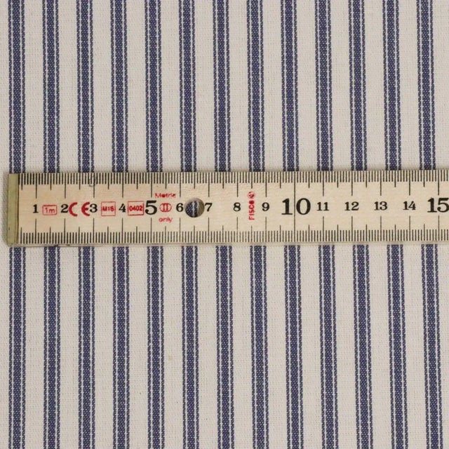 Dart Ticking Stripe Navy Fr Fabric For Sale - Image 4 of 6