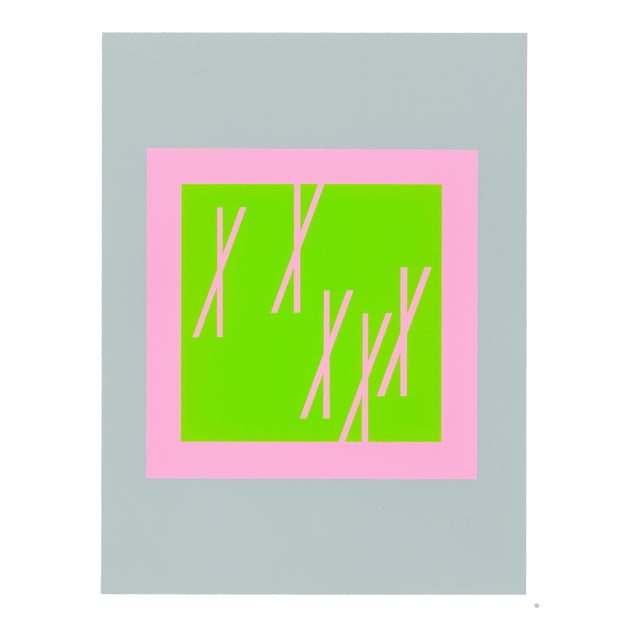 Josef Albers 1963 "Interaction of Color" Folder Xxii-2 Left Side Silkscreen Print For Sale