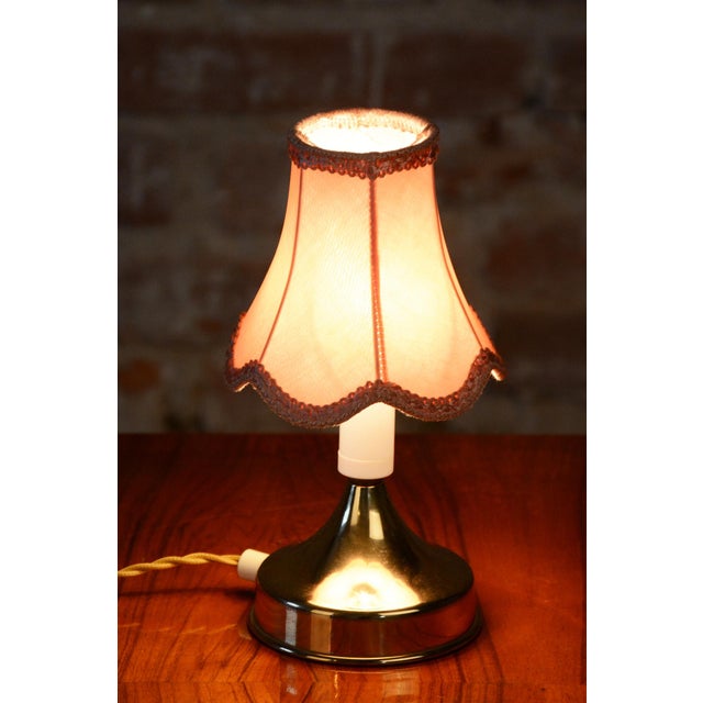 Mid-Century Modern Mid-Century Table Lamp in Brass and Textile Lampshade, Czech, 1960s For Sale - Image 3 of 10