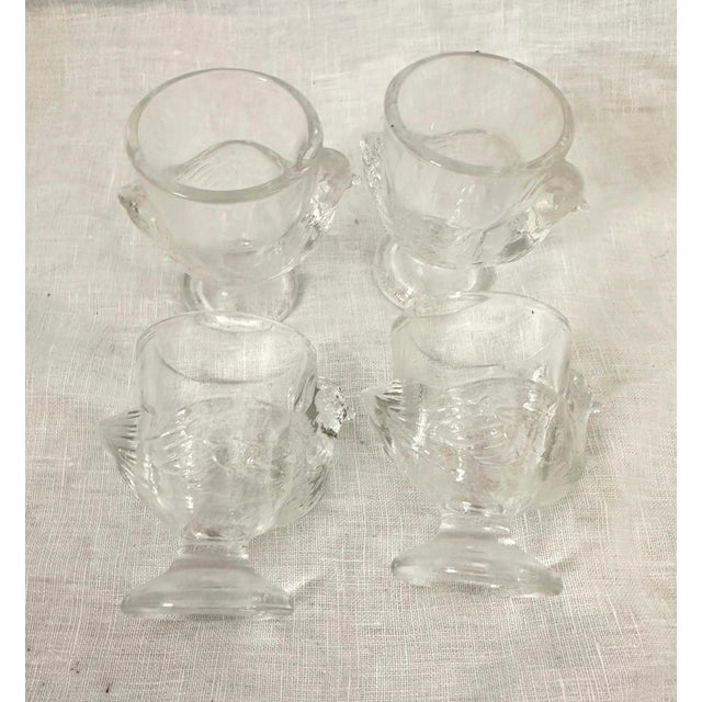 Farmhouse Set of 4 Luminac French Glass Egg Cups/Holders For Sale - Image 3 of 4