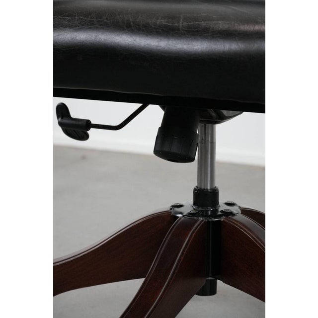 Chesterfield Office Chair in Cowhide Leather on Wheels For Sale - Image 12 of 18