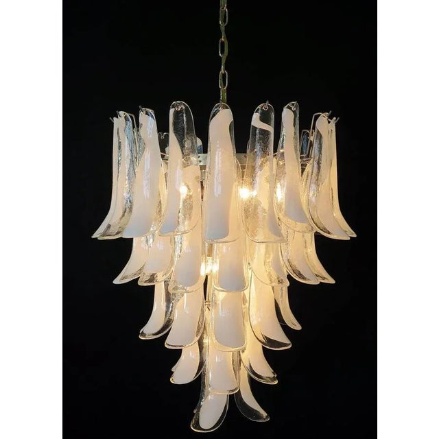 Large Vintage Italian Murano Chandelier with 52 Glass Petals, 1970s For Sale - Image 3 of 12