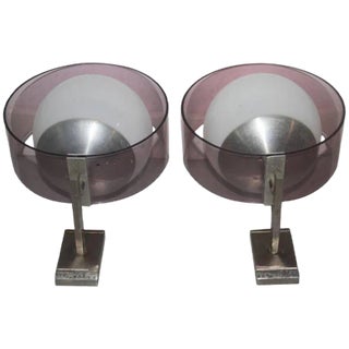 Vintage Acrylic Glass & Aluminium Wall Lights from Stilux Milano, 1960s, Set of 2 For Sale