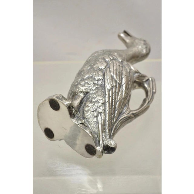 Vintage Figural Duck Mallard Silver Plated Water Pitcher Decanter by Alpaca For Sale - Image 9 of 11