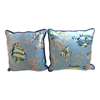 Set of 2 Coastal Marine Cushions For Sale