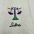 Ivory /White Madeira Linen, Hand embroidered in Portugal, Libra in black embroidery, the scale is purple, yellow, blue and...