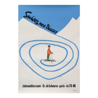 1980s French Vintage Ski Poster - "Suivre Vos Traces" Club Med, Paris For Sale