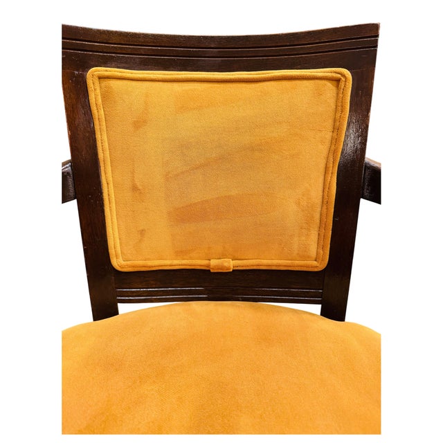 Mid 20th Century Mid-Century Modern Mahogany Upholstered Arm Chairs, a Pair For Sale - Image 9 of 12