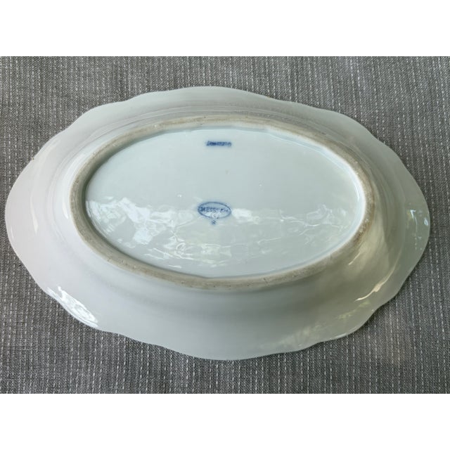 Vintage Hand Painted Blue Meissen Serving Dish For Sale - Image 10 of 15
