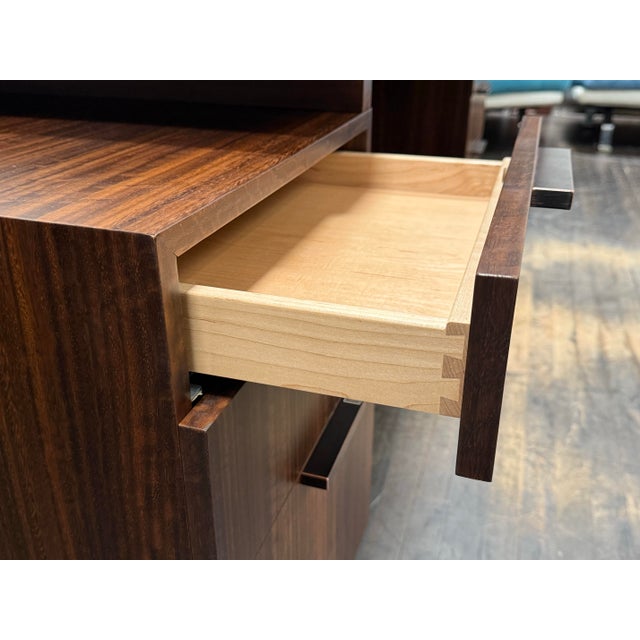 Custom Designed Zebra Wood Office Desk For Sale - Image 9 of 12