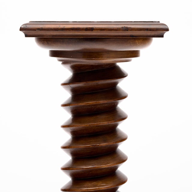 French Art Deco Period Walnut Wine Screw Pedestal, Circa 1920 For Sale - Image 4 of 9