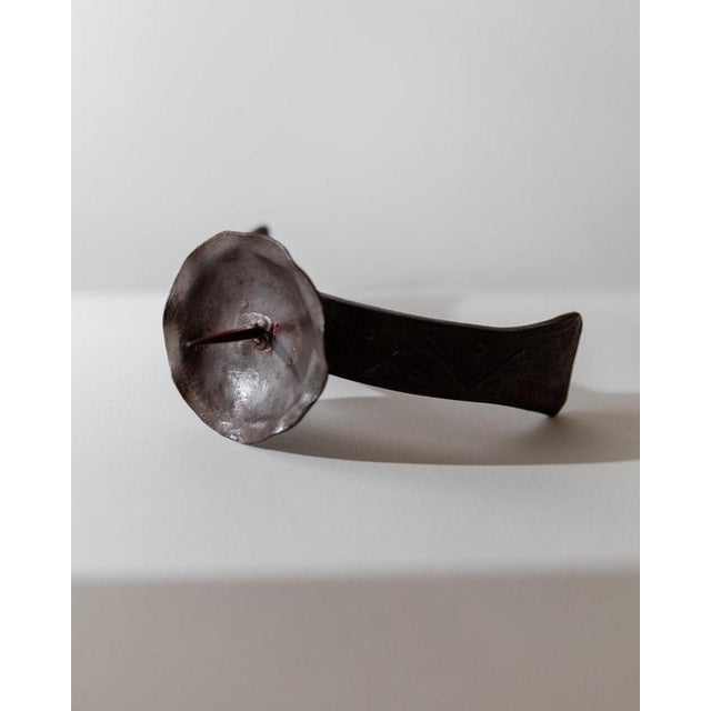 Mid 20th Century Mid-Century Sculptural Hand-Forged Iron Candleholder, 1960s For Sale - Image 5 of 12