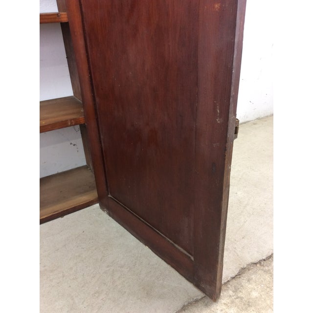 Antique American Farmhouse Wall Cabinet With Brass Latch For Sale - Image 10 of 12