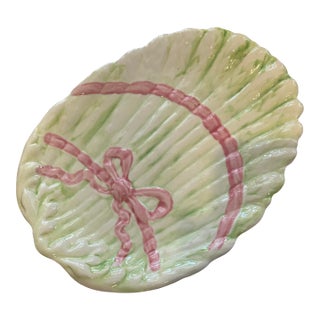 Vintage Hand-Painted Ribbon Platter For Sale