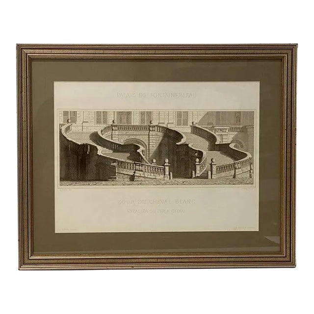 1920s French Gravure Print "Palais De Fontainbleu" For Sale