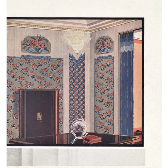 1931 French Art Deco Interior Room Design Print For Sale - Image 4 of 5