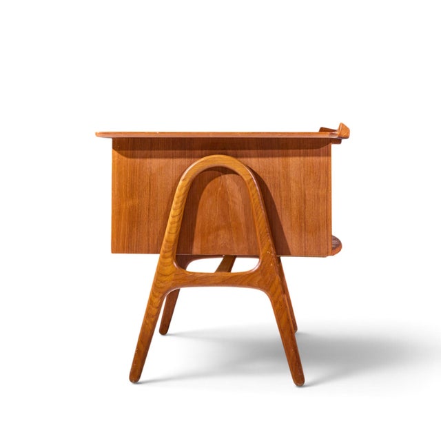 Svend Madsen Mid Century Danish Teak Curved Desk For Sale In Chicago - Image 6 of 11