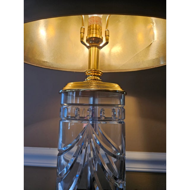 Traditional Waterford Overture Table Lamp in Cut Crystal and Brass For Sale - Image 3 of 11