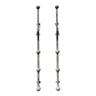 Vintage Metal Ball Finial Wall Sconces - A Pair For Sale
