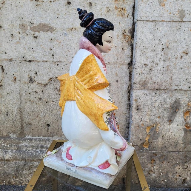 Geisha Ceramic Figure by Domenico Poloniato, Italy, 1960s For Sale - Image 18 of 18