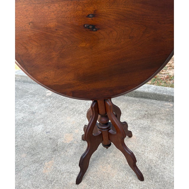 Victorian Antique Tilt Top Victorian Side Table For Sale - Image 3 of 11