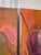 Vintage Contemporary Abstract Expressionism Diptych Original Oil Paintings, a Pair, Magenta, Orange & Plum For Sale - Image 9 of 18