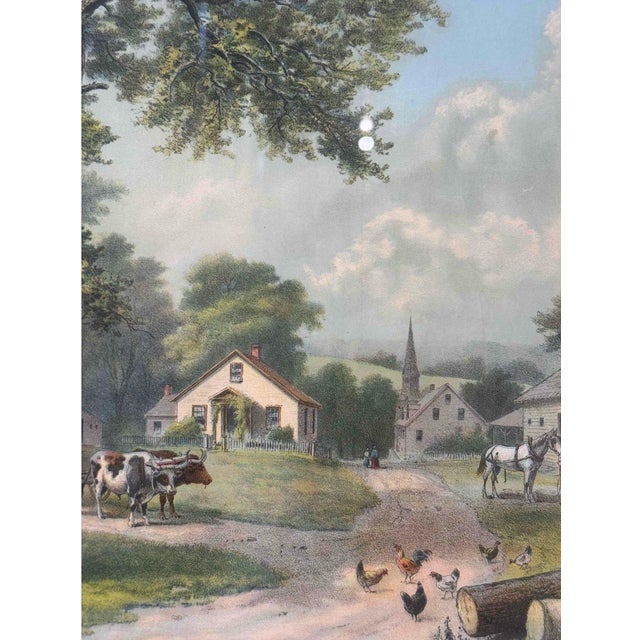 1900 - 1909 Antique William H. Chandler Print Her First Love Letter Rural Village Scene Framed For Sale - Image 5 of 9