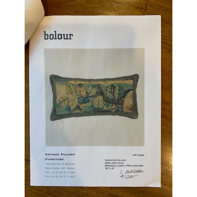 Rustic European Circa 1740 Antique Tapestry Pillow For Sale - Image 3 of 3