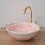 Contemporary Pink and White Bathroom Wash Basin with Brass Drain For Sale - Image 6 of 9