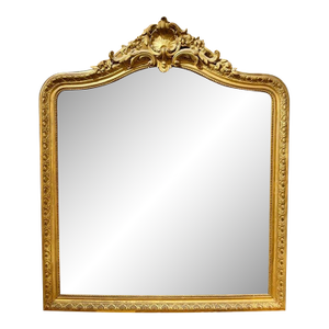 19th C. French Louis XV Giltwood Mirror