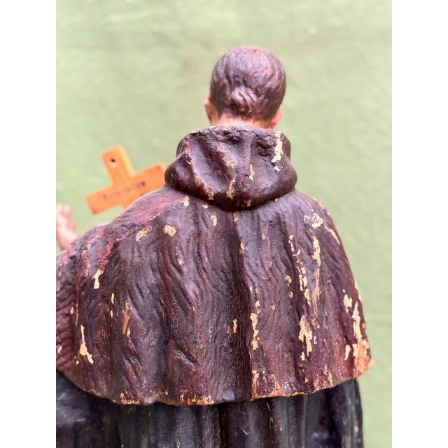 Baroque Artist, Saint Aloysius Gonzaga Polychrome Sculpture, 17th Century, Wood For Sale - Image 9 of 12