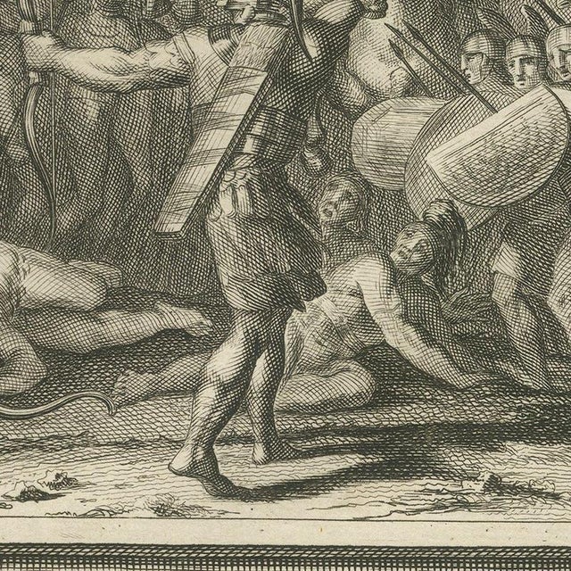 Pieter Mortier, Micaiah's Prophecy and Death of King Ahab in Battle, Pieter 1700, Engraving For Sale - Image 4 of 12