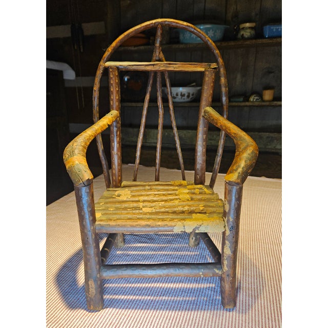 This highly unusual and rare Caleb Lankford Bentwood and Rustic Twig Side Chair was purchased with a tag noting its...