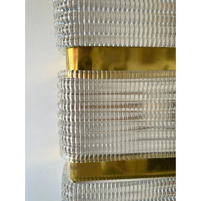 Contemporary Pair of Brass and Murano Glass Sconces, Italy For Sale - Image 10 of 13