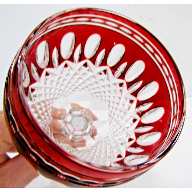 1990s Waterford Crystal Clarendon Ruby Red Hock Glass 8" Tall - Set of 8 For Sale - Image 13 of 14