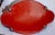 1940s Midcentury Red Footed Tole Tin Waste Basket With Decoupage Print For Sale - Image 5 of 13