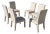 Set of Six 1980s Postmodern Sculptural Dining Chairs in Textured Cream Fabric For Sale