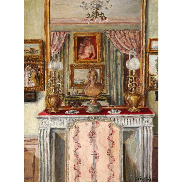 Early 20th Century An Oil on Canvas Painting of an Interior For Sale - Image 5 of 13