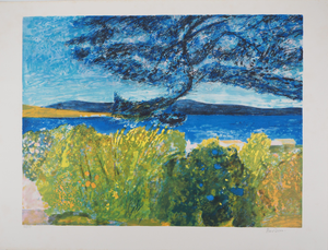 Guy Bardone, in the Shade of the Great Pine, Lithograph
